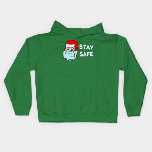 Santa Claus with a face mask - "Stay safe" Kids Hoodie